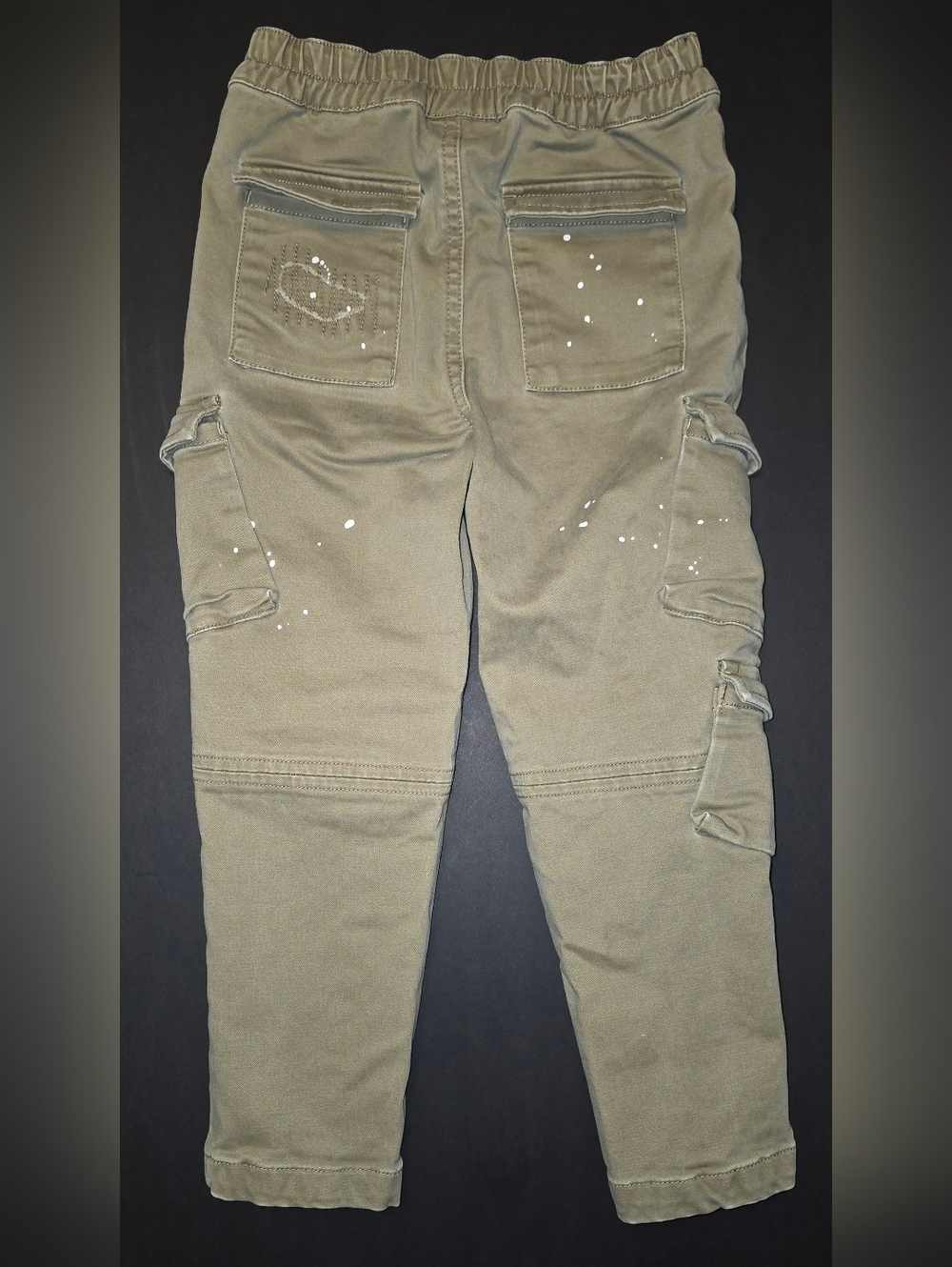 KITH Khaki Cargo Pants with White Paint Splatter Size 4/5 - Picture 4 of 7